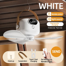 Ceiling Fan Portable Camping Tent Ceiling Canopy Fan 8000mah Rechargeable Wireless Fan Air Circulators with Remote Control Light