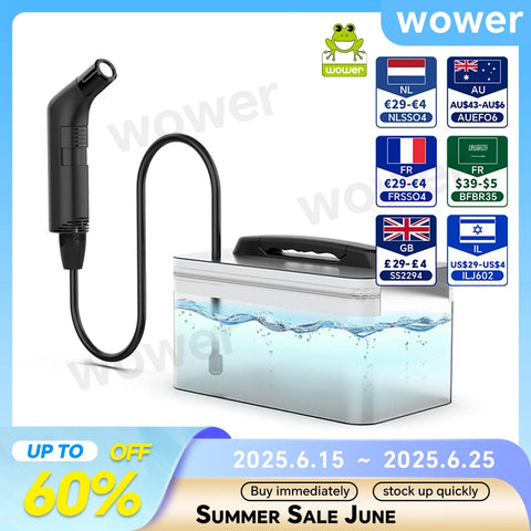 Wower Portable Electric Bidet for Personal Hygiene Cleaning 2.3L Shattaf Rechargeable Travel Camping Bidet Shower Sprayer